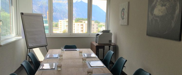 Training room for courses in Switzerland – window view